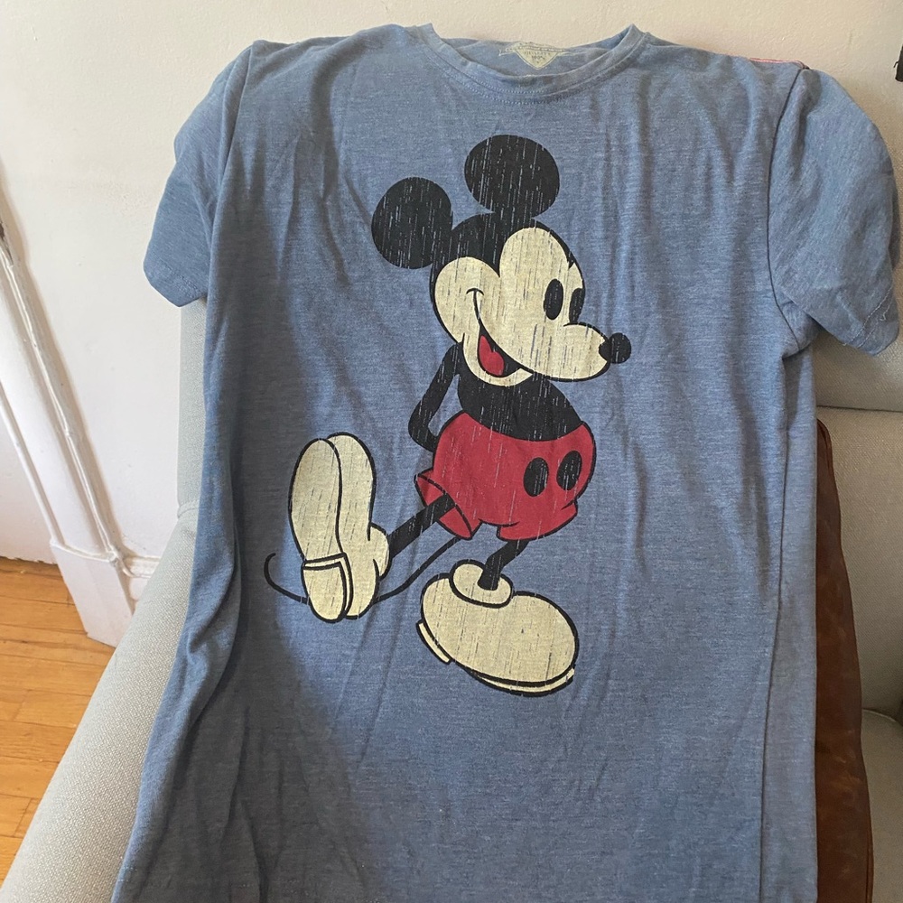 Vintage Blue and Red Mickey Mouse Short Sleeve Tee